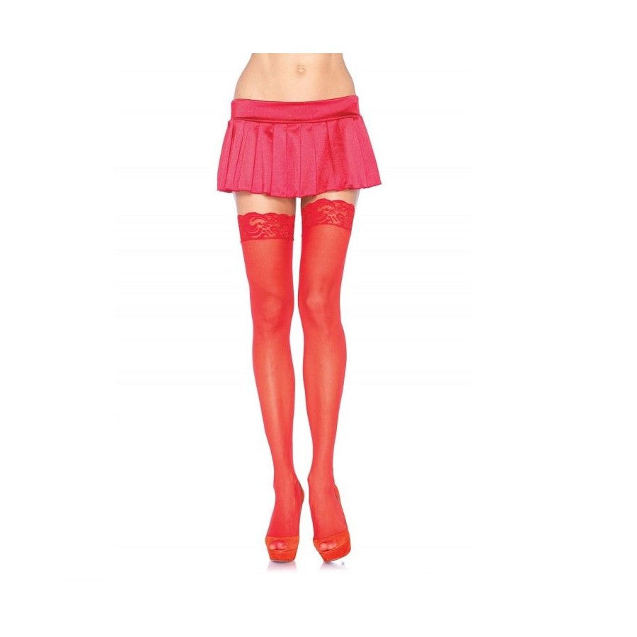 LEG AVENUE - COLLANT ROUGE AVEC HAUT EN DENTELLE